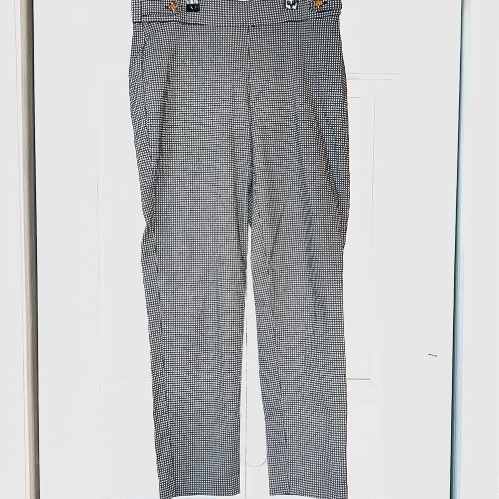 Houndstooth print straight fit womens pant